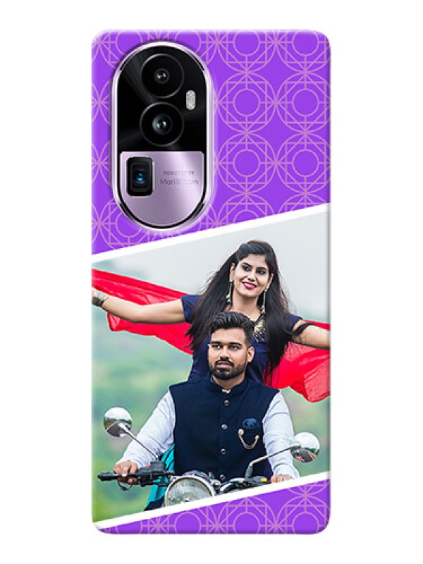 Custom Reno 10 Pro Plus 5G mobile back covers online: violet Pattern Design