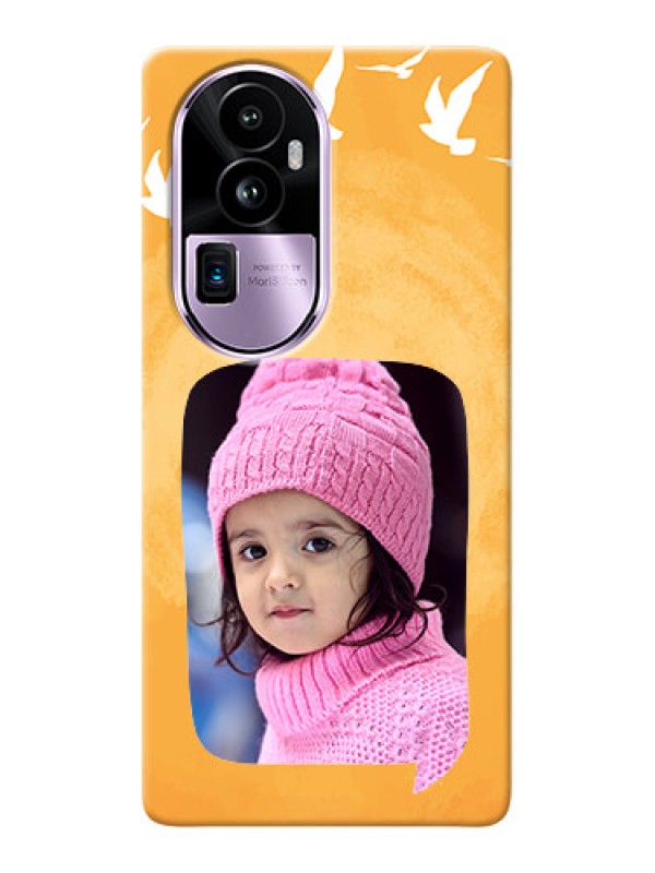 Custom Reno 10 Pro Plus 5G Phone Covers: Water Color Design with Bird Icons