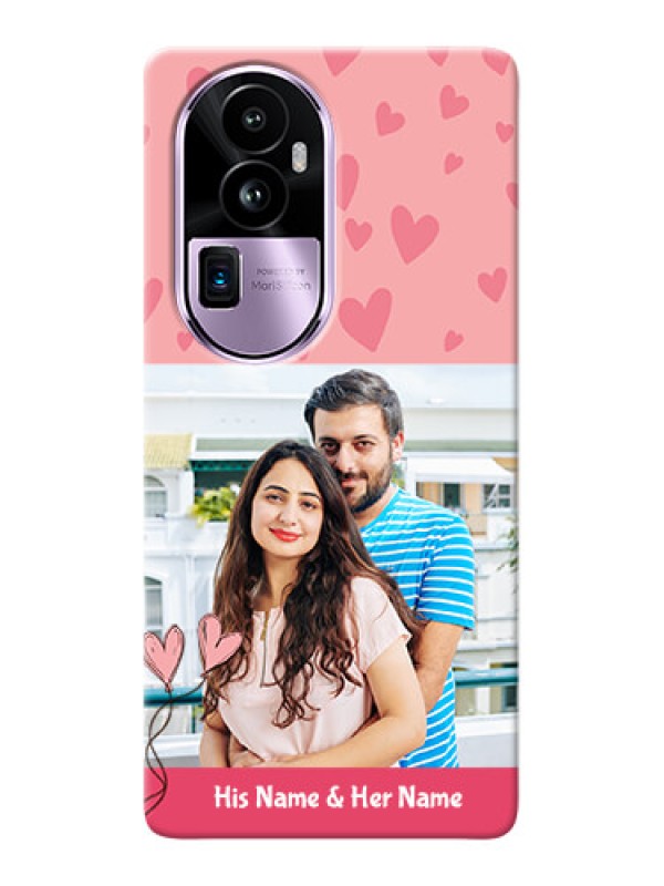 Custom Reno 10 Pro Plus 5G phone back covers: Love Design Peach Color