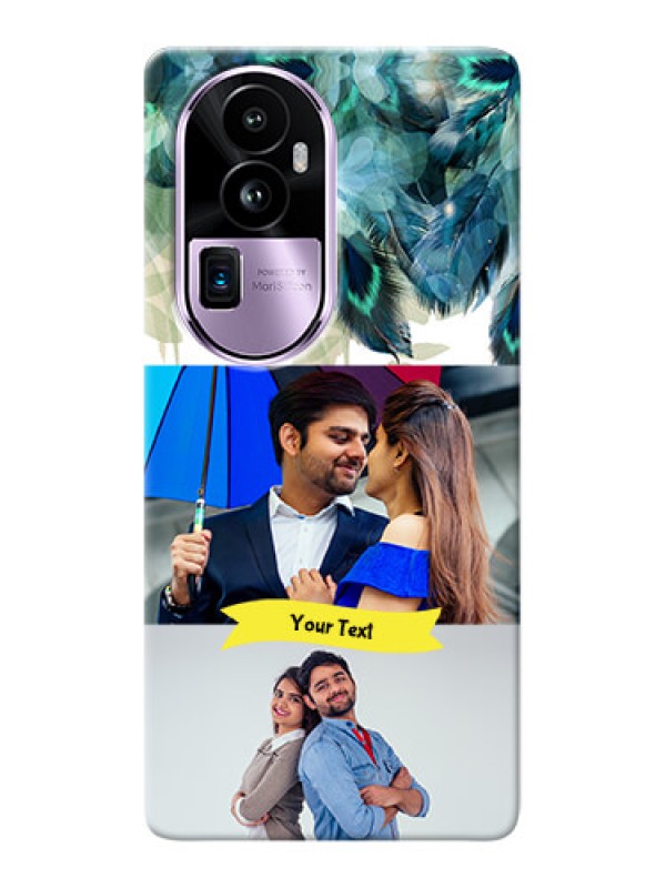 Custom Reno 10 Pro Plus 5G Phone Cases: Image with Boho Peacock Feather Design