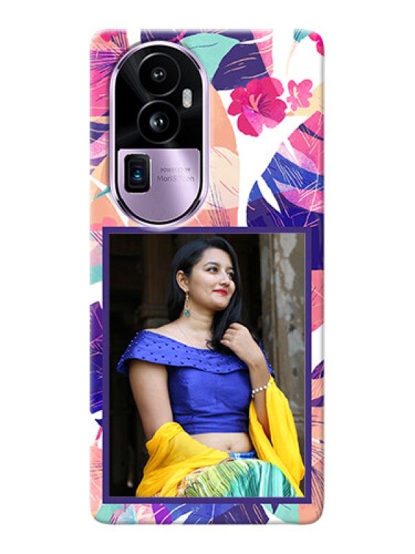 Custom Reno 10 Pro Plus 5G Personalised Phone Cases: Abstract Floral Design