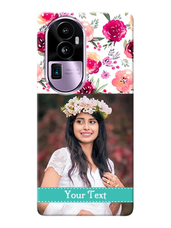 Custom Reno 10 Pro Plus 5G Personalized Mobile Cases: Watercolor Floral Design