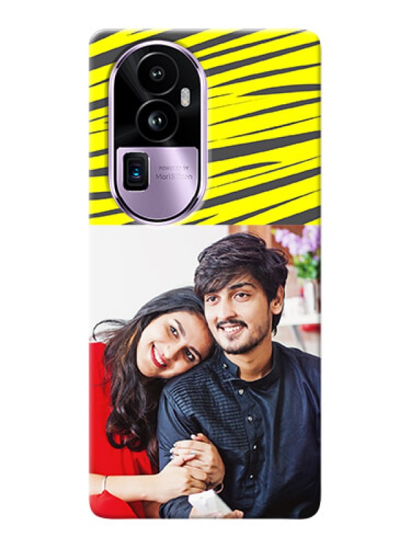 Custom Reno 10 Pro Plus 5G Personalised mobile covers: Yellow Abstract Design