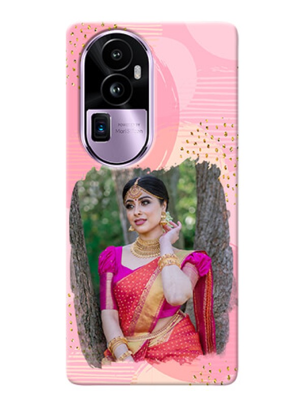 Custom Reno 10 Pro Plus 5G Phone Covers for Girls: Gold Glitter Splash Design