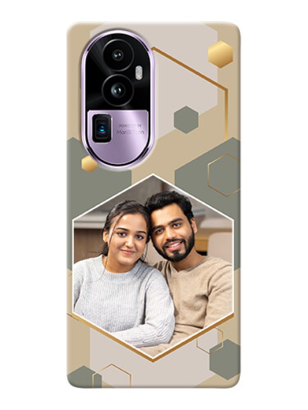 Custom Reno 10 Pro Plus 5G Photo Printing on Case with Stylish Hexagon Pattern Design