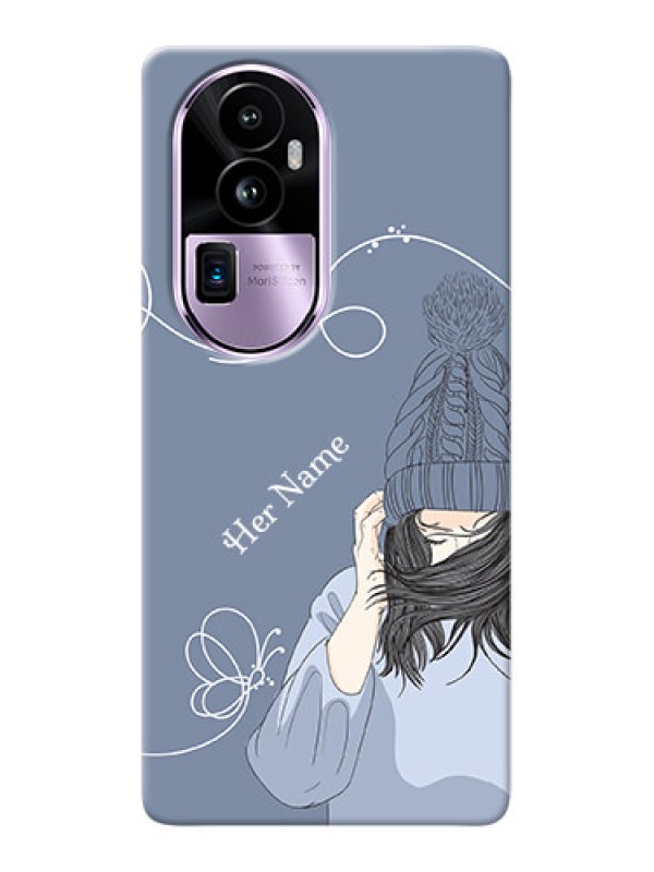 Custom Reno 10 Pro Plus 5G Custom Mobile Case with Girl in winter outfit Design