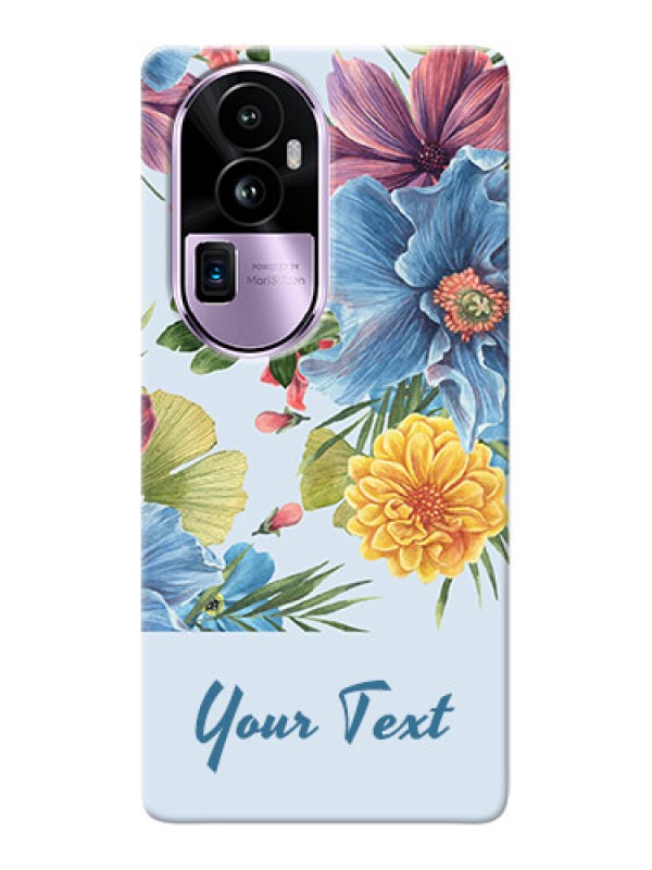 Custom Reno 10 Pro Plus 5G Custom Mobile Case with Stunning Watercolored Flowers Painting Design