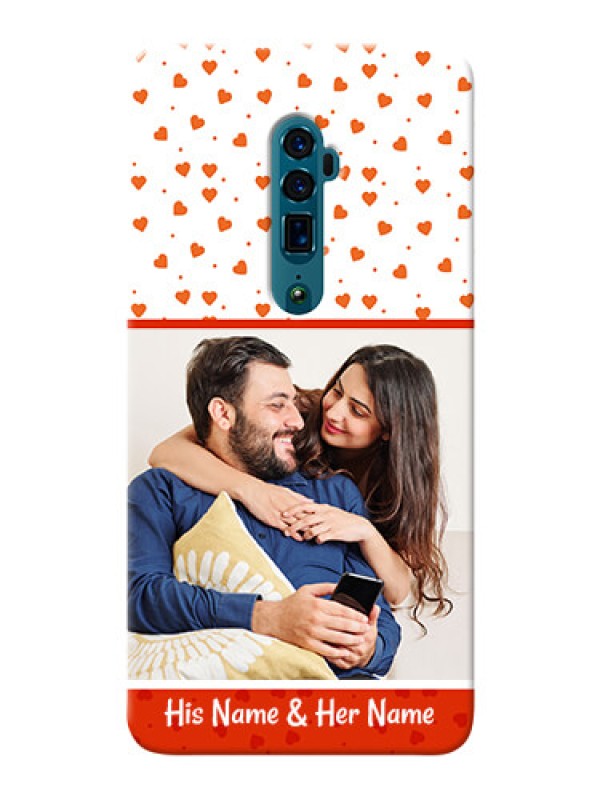 Custom Reno 10X Zoom Phone Back Covers: Orange Love Symbol Design