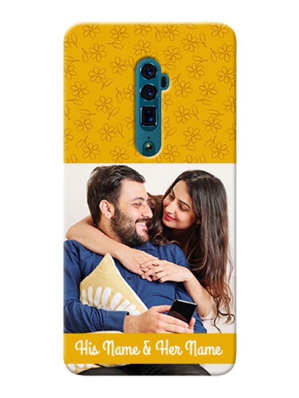 Custom Reno 10X Zoom mobile phone covers: Yellow Floral Design