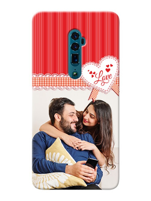 Custom Reno 10X Zoom phone cases online: Red Love Pattern Design