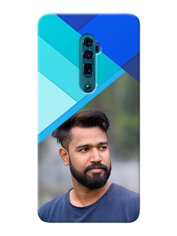Custom Reno 10X Zoom Phone Cases Online: Blue Abstract Cover Design