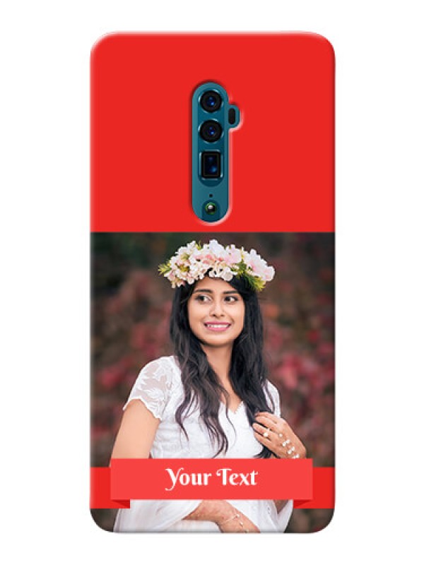 Custom Reno 10X Zoom Personalised mobile covers: Simple Red Color Design