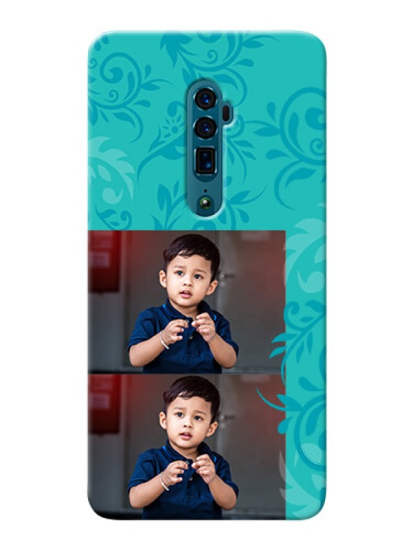 Custom Reno 10X Zoom Mobile Cases with Photo and Green Floral Design 
