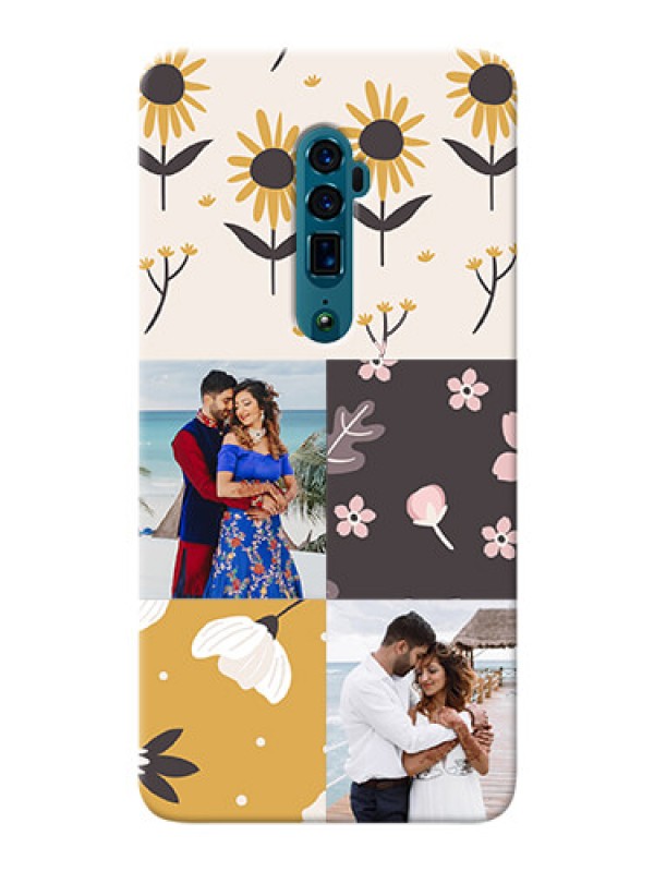 Custom Reno 10X Zoom phone cases online: 3 Images with Floral Design