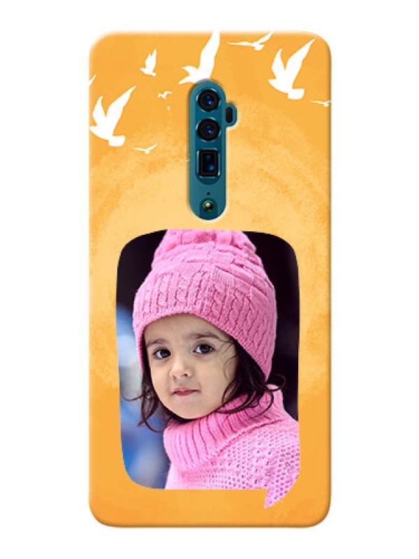 Custom Reno 10X Zoom Phone Covers: Water Color Design with Bird Icons