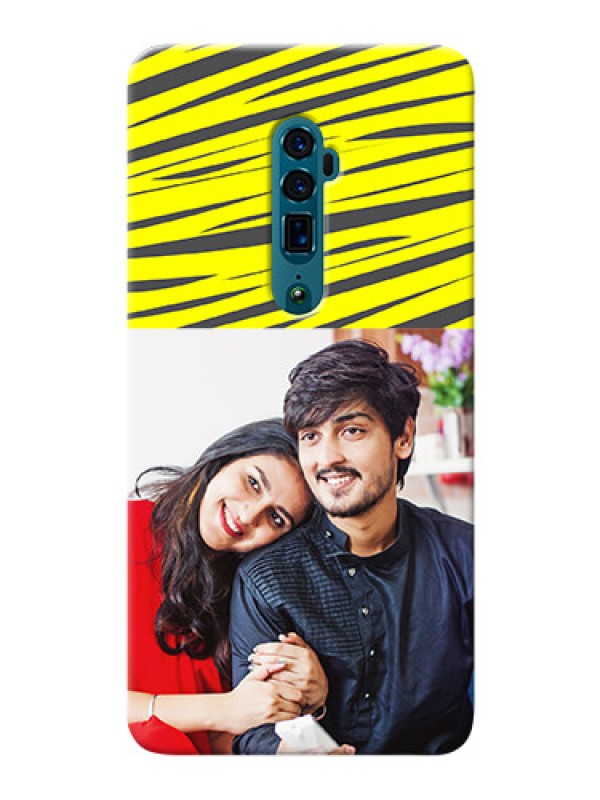 Custom Reno 10X Zoom Personalised mobile covers: Yellow Abstract Design