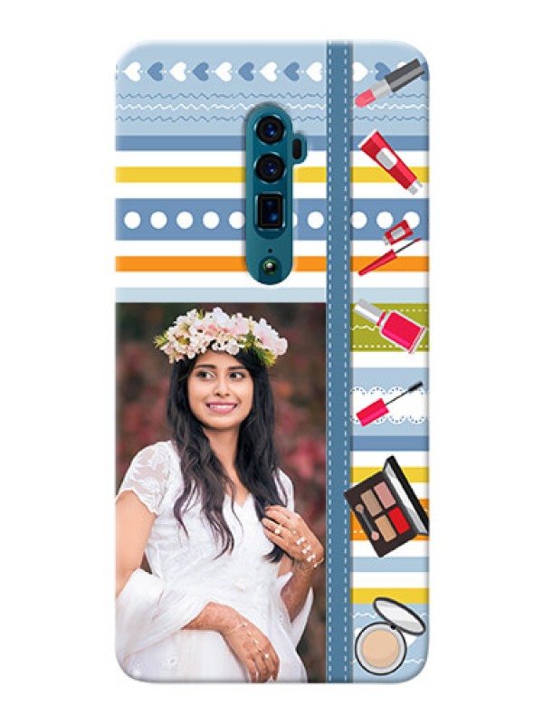 Custom Reno 10X Zoom Personalized Mobile Cases: Makeup Icons Design