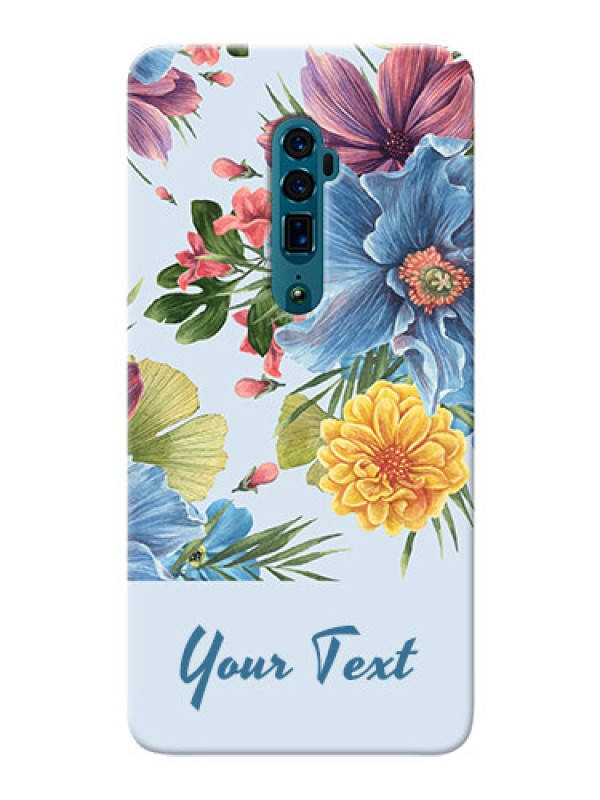 Custom Reno 10X Zoom Custom Phone Cases: Stunning Watercolored Flowers Painting Design