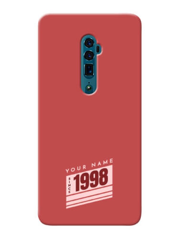 Custom Reno 10X Zoom Phone Back Covers: Red custom year of birth Design