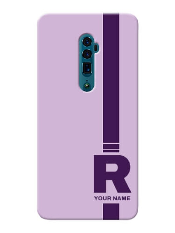 Custom Reno 10X Zoom Custom Phone Covers: Simple dual tone stripe with name Design