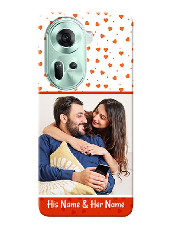 Custom Reno 11 5G Phone Back Covers: Orange Love Symbol Design