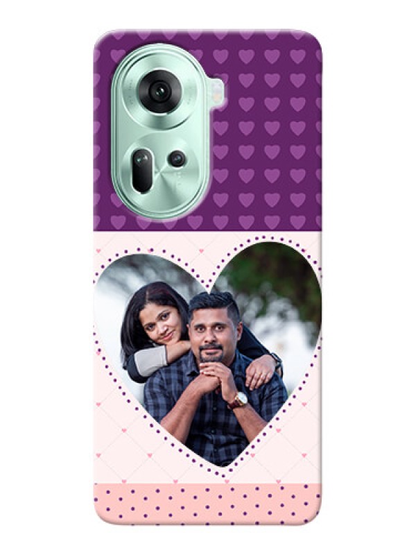 Custom Reno 11 5G Mobile Back Covers: Violet Love Dots Design