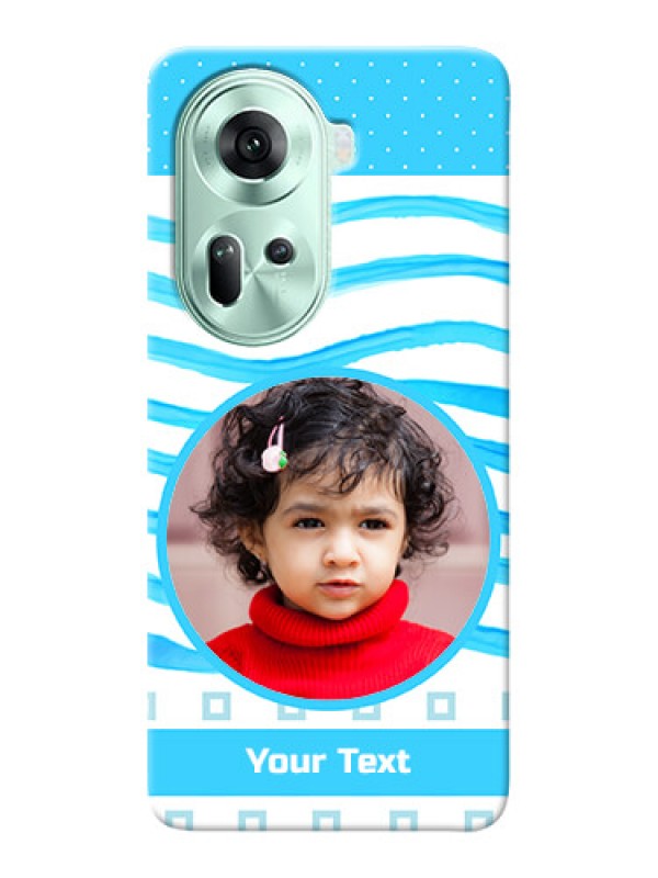 Custom Reno 11 5G phone back covers: Simple Blue Case Design