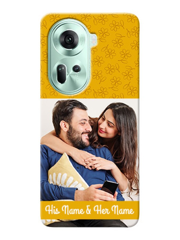 Custom Reno 11 5G mobile phone covers: Yellow Floral Design