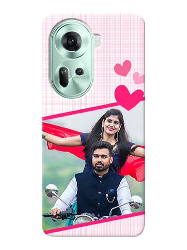 Custom Reno 11 5G Personalised Phone Cases: Love Shape Heart Design