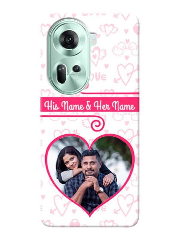 Custom Reno 11 5G Personalized Phone Cases: Heart Shape Love Design