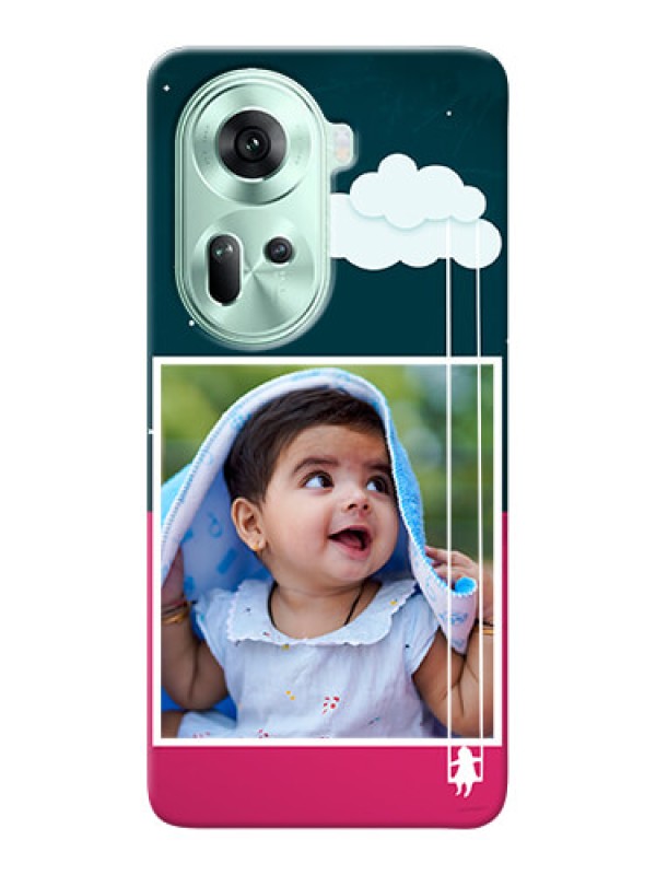 Custom Reno 11 5G custom phone covers: Cute Girl with Cloud Design