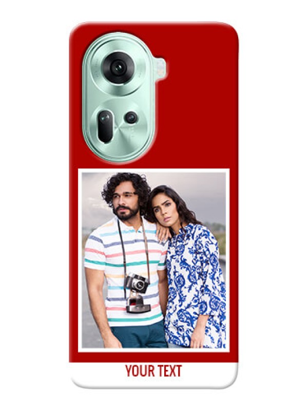 Custom Reno 11 5G mobile phone covers: Simple Red Color Design