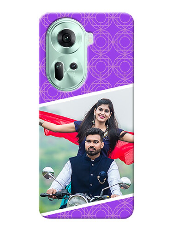 Custom Reno 11 5G mobile back covers online: violet Pattern Design