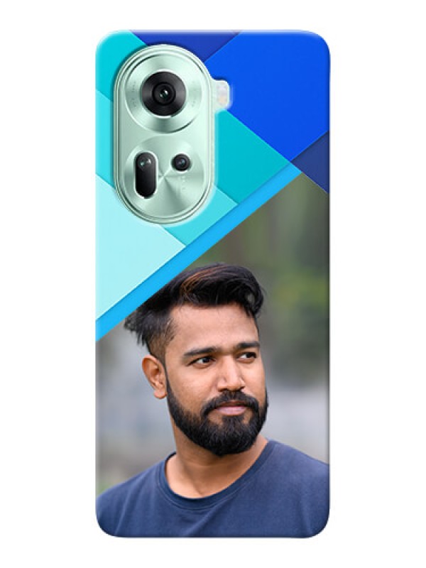 Custom Reno 11 5G Phone Cases Online: Blue Abstract Cover Design