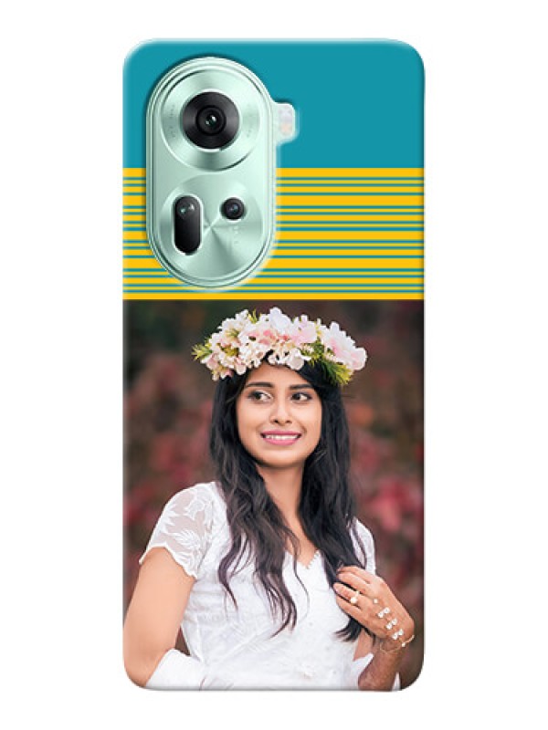 Custom Reno 11 5G personalized phone covers: Yellow & Blue Design