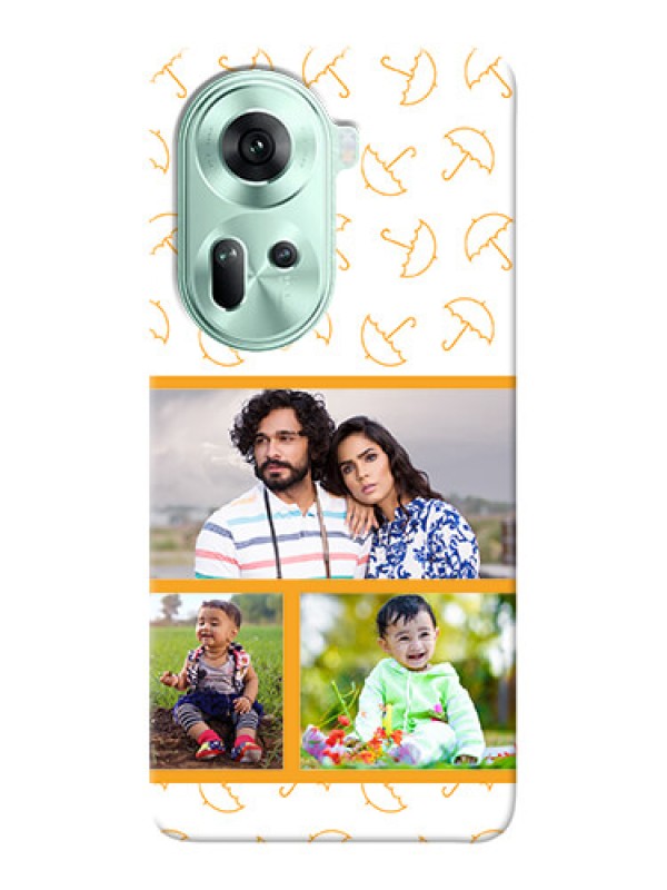 Custom Reno 11 5G Personalised Phone Cases: Yellow Pattern Design