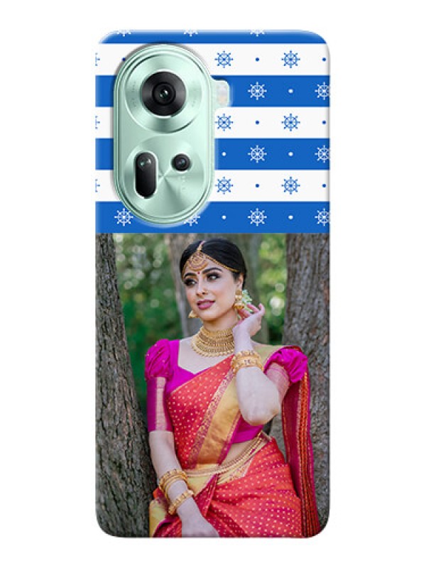 Custom Reno 11 5G custom mobile covers: Snow Pattern Design