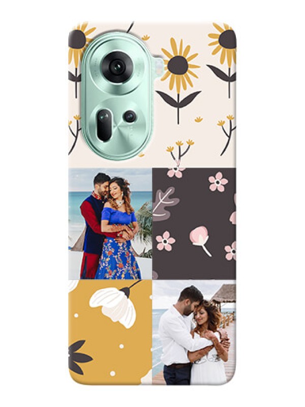 Custom Reno 11 5G phone cases online: 3 Images with Floral Design