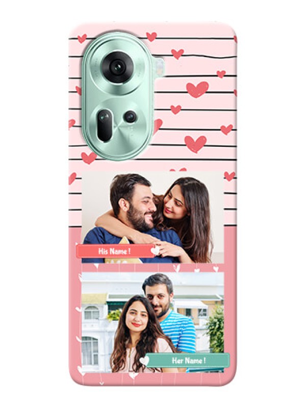 Custom Reno 11 5G custom mobile covers: Photo with Heart Design