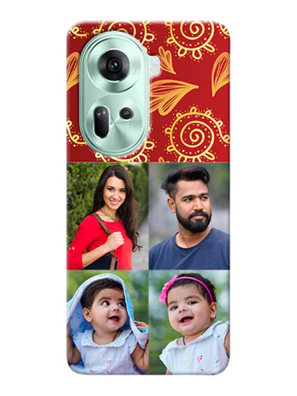 Custom Reno 11 5G Mobile Phone Cases: 4 Image Traditional Design