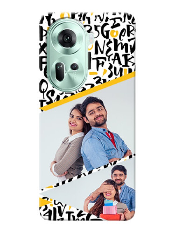 Custom Reno 11 5G Phone Back Covers: Letters Pattern Design