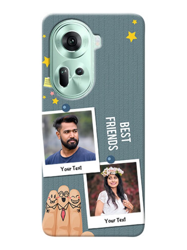 Custom Reno 11 5G Mobile Cases: Sticky Frames and Friendship Design