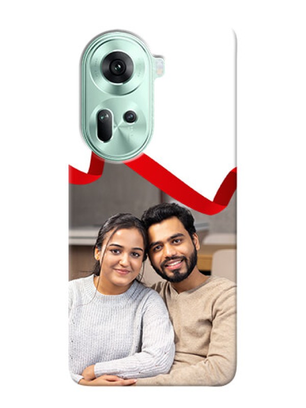 Custom Reno 11 5G custom phone cases: Red Ribbon Frame Design