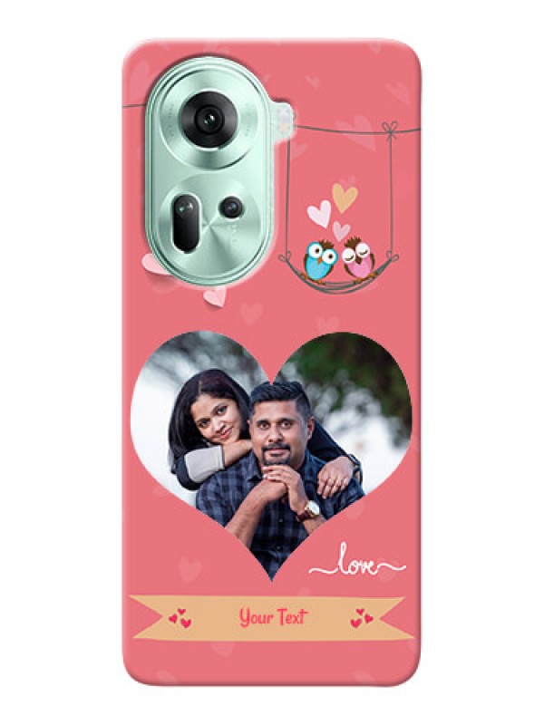 Custom Reno 11 5G custom phone covers: Peach Color Love Design