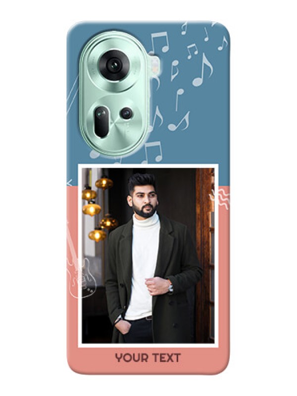 Custom Reno 11 5G Phone Back Covers with Color Musical Note Design