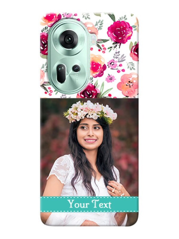 Custom Reno 11 5G Personalized Mobile Cases: Watercolor Floral Design