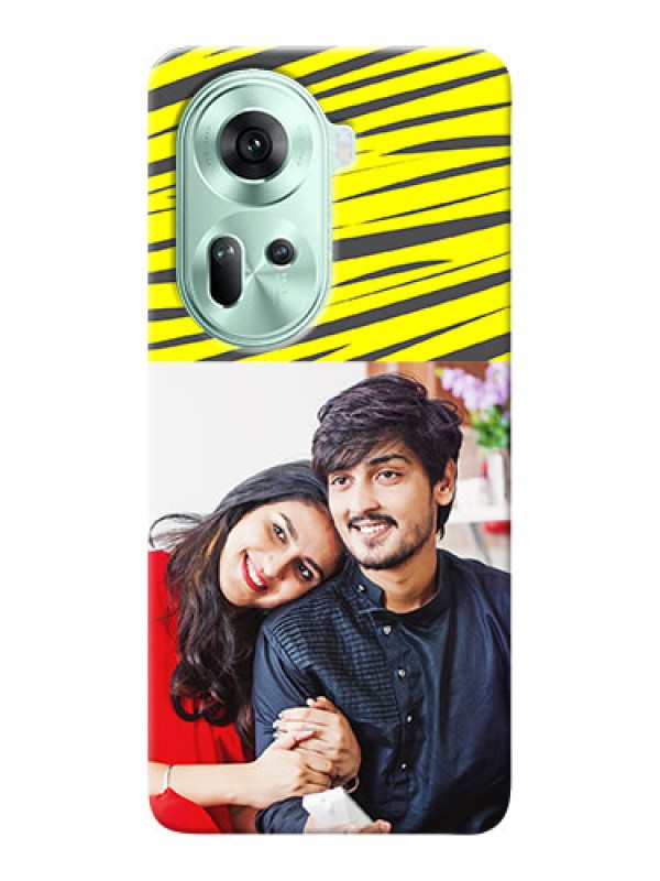 Custom Reno 11 5G Personalised mobile covers: Yellow Abstract Design