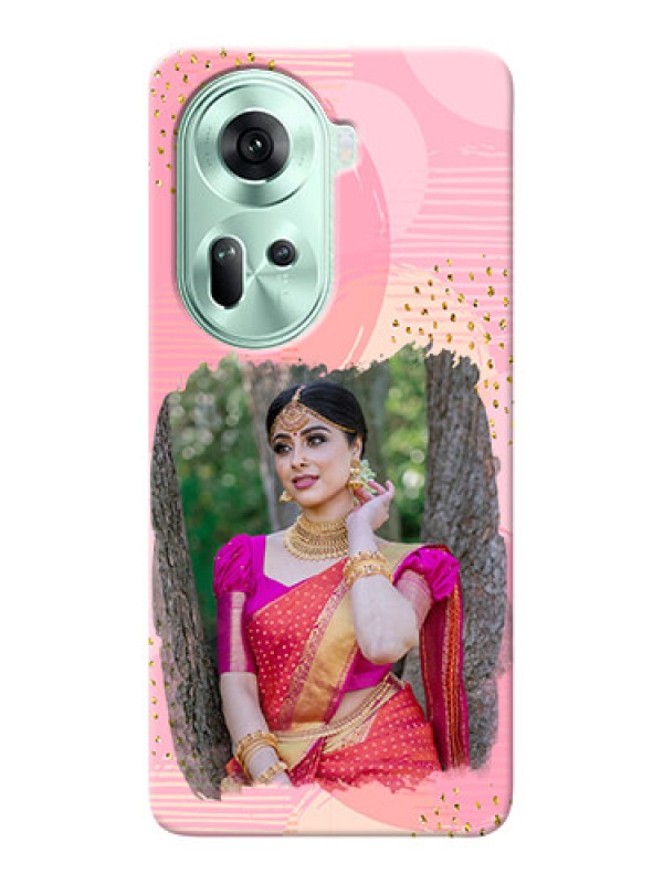 Custom Reno 11 5G Phone Covers for Girls: Gold Glitter Splash Design