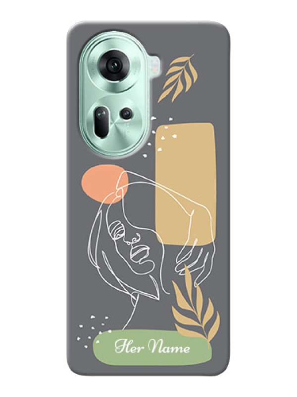 Custom Reno 11 5G Custom Phone Case with Gazing Woman line art Design