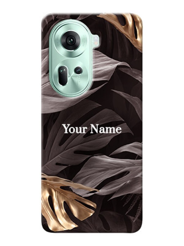 Custom Reno 11 5G Personalised Phone Case with Wild Leaves digital paint Design